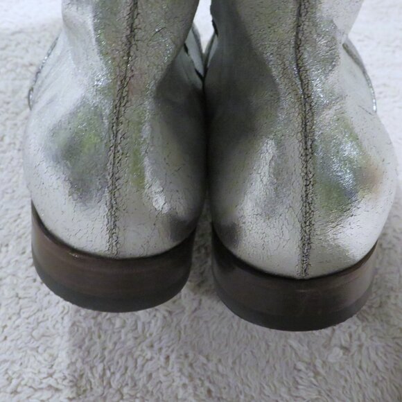 Tom Ford Edgar Silver Metallic Leather Side Zip Ankle Boots 9 T main image 4